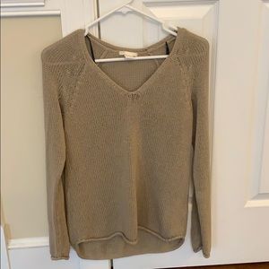 H&M beige / tan v neck knit sweater size XS
